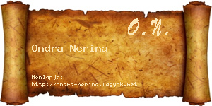 Ondra Nerina névjegykártya